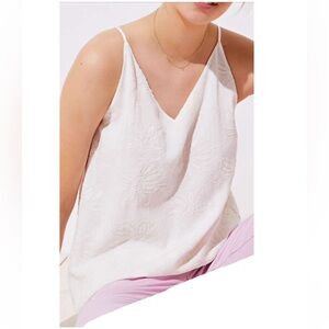 New! LOFT Floral Embroidered Bar Back Strappy Cami white tank sleeveless top nwt
